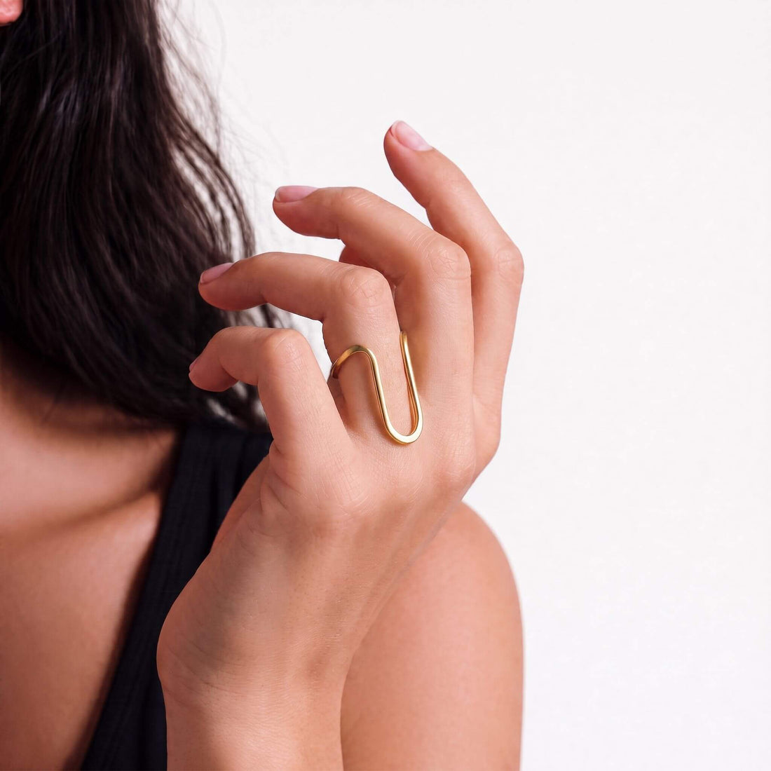 U-Shaped Wire Brass Ring | Mila - EcoDunia
