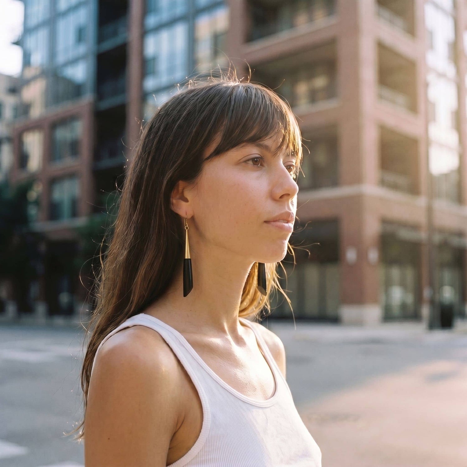 Brass &amp; Bone Teardrop Drop Earrings | Shela 