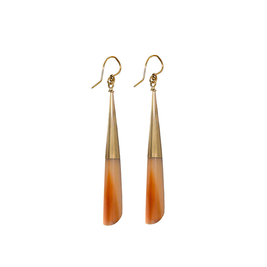 Brass &amp; Bone Teardrop Drop Earrings | Shela - EcoDunia
