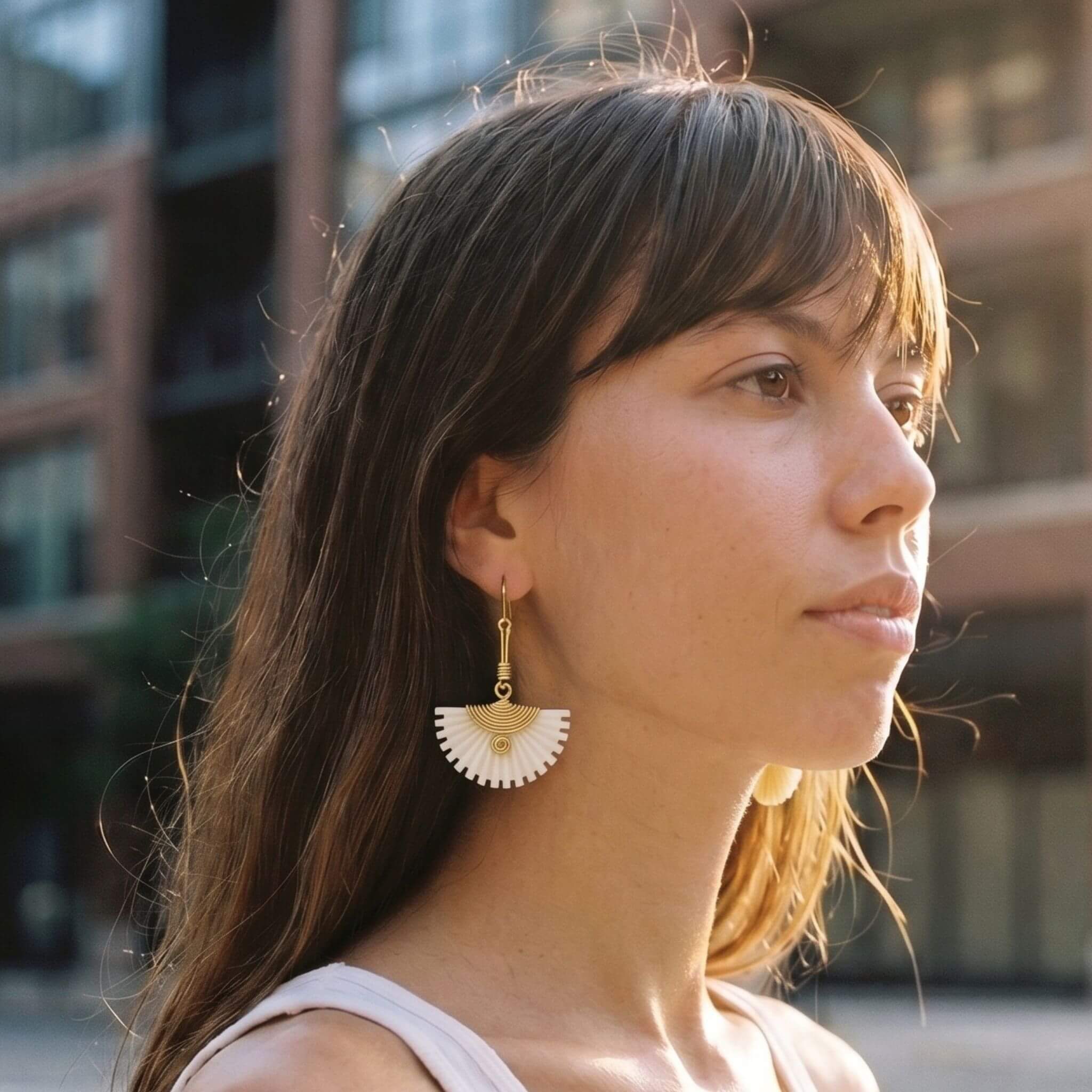 Brass &amp; Bone Drop Earrings for Women | Koa