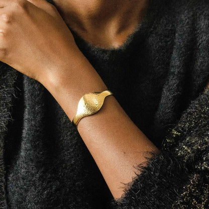 Asili Open Hammered Cuff Bangle for Women