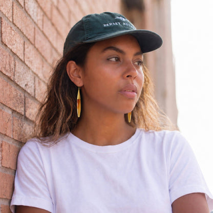Brass and Brown Horn Spike Drop Earrings | Luna - EcoDunia 