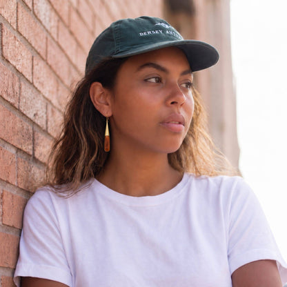 Brass &amp; Brown Horn Teardrop Dangle Earrings | Guru EcoDunia 