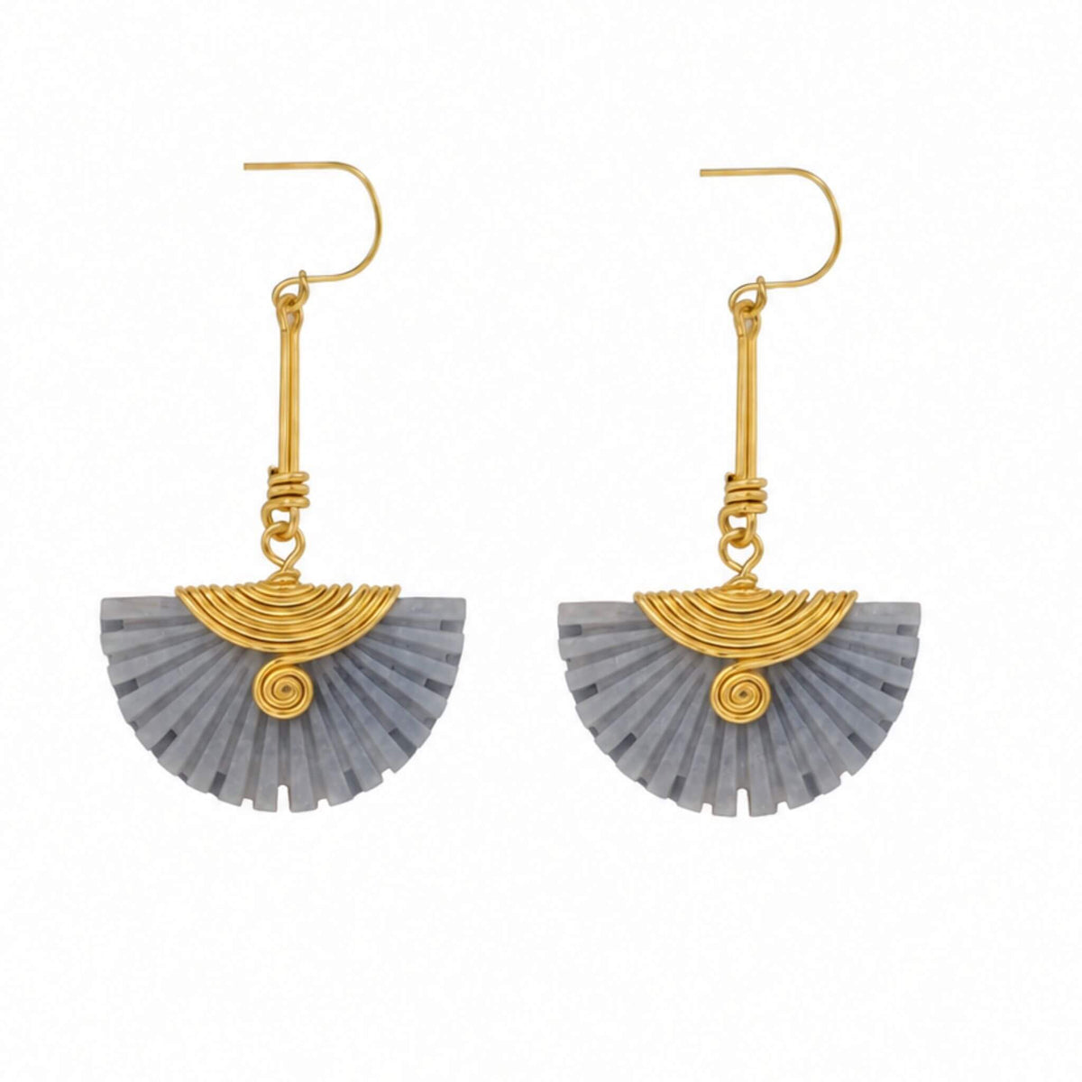 Brass &amp; Gray Horn Drop Earrings for Women | Koa 