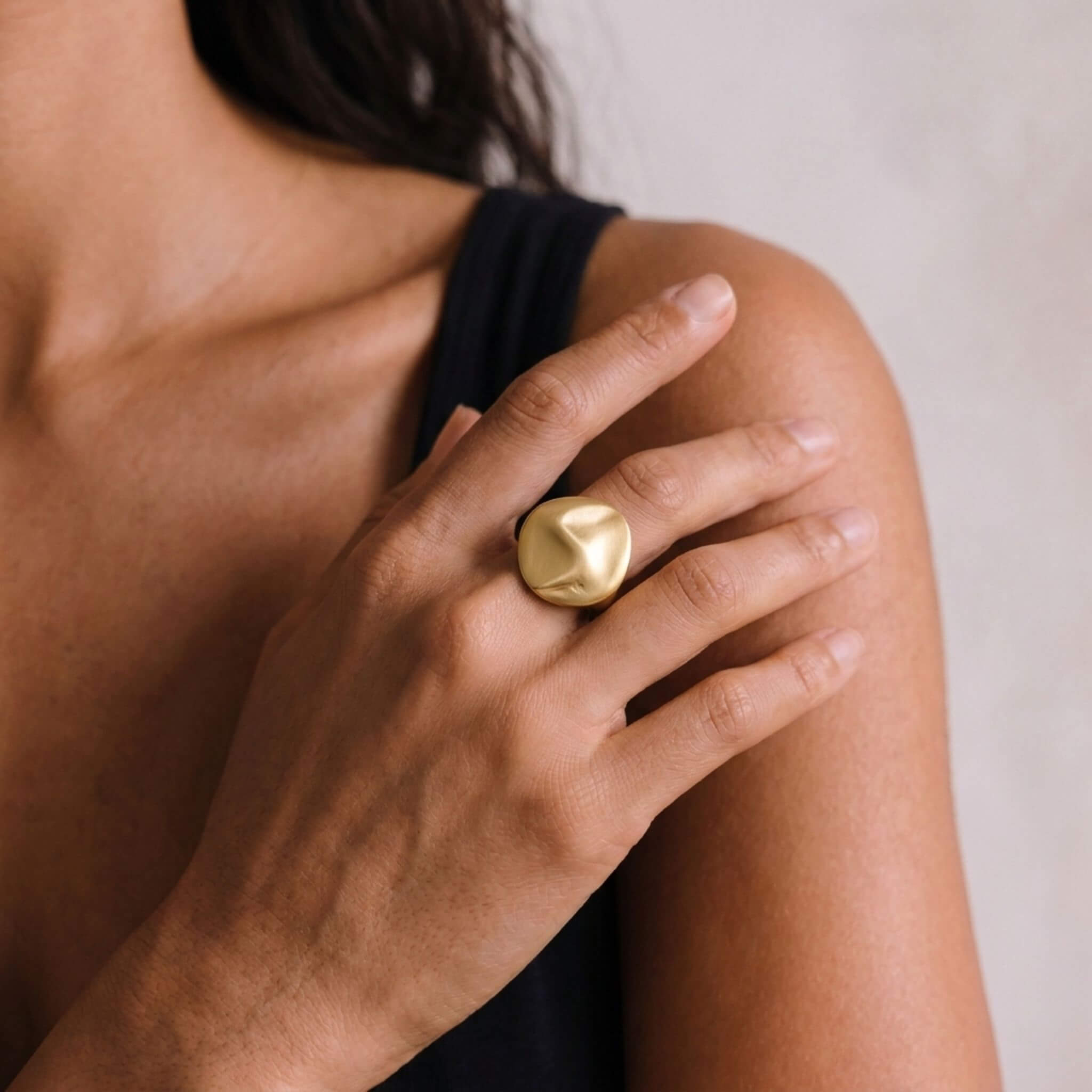 Organic Brass Statement Ring | Kivu
