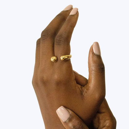 Open Adjustable Dash Ring in Brass for Men and Women - Asali