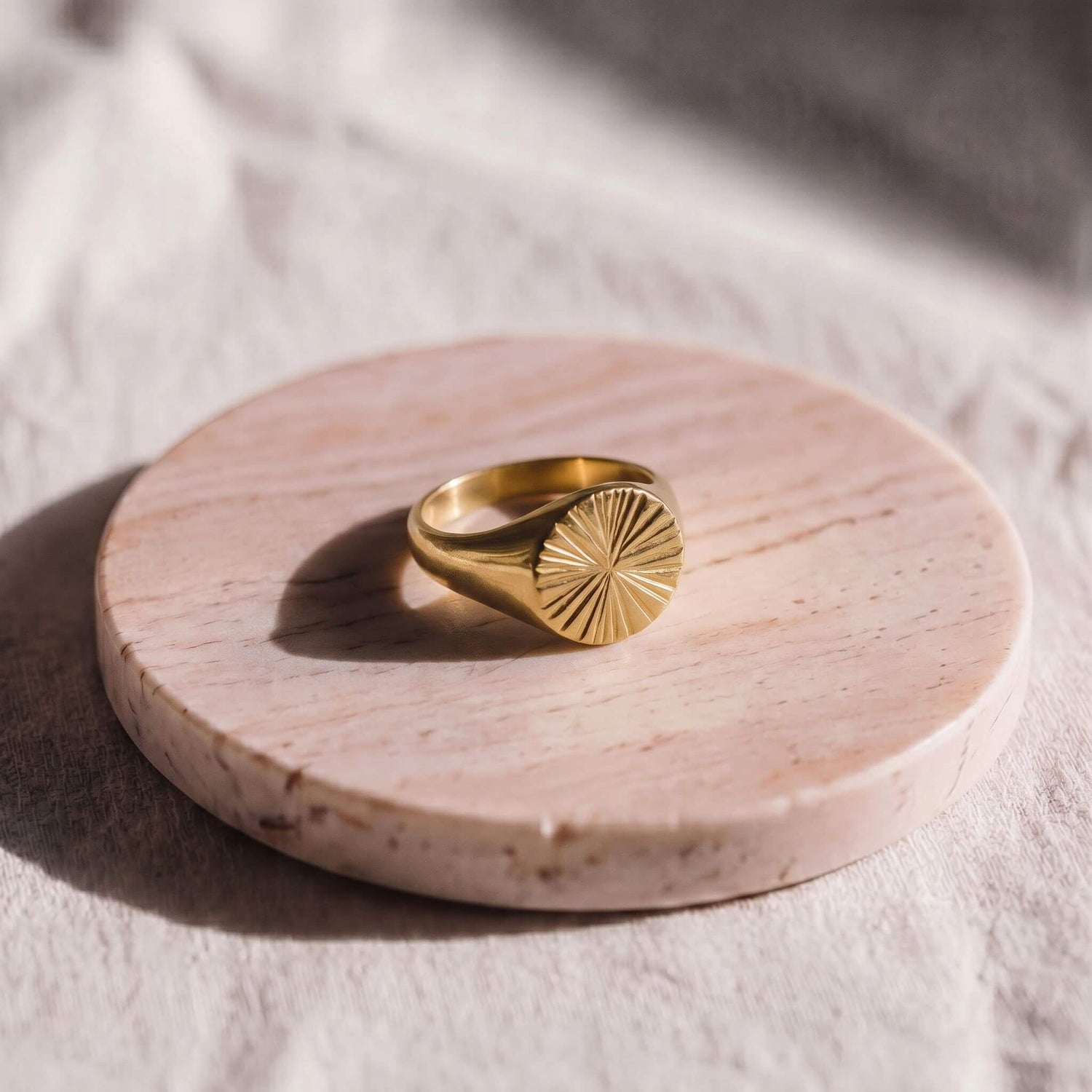 Brass Sunburst Signet Ring | Nila
