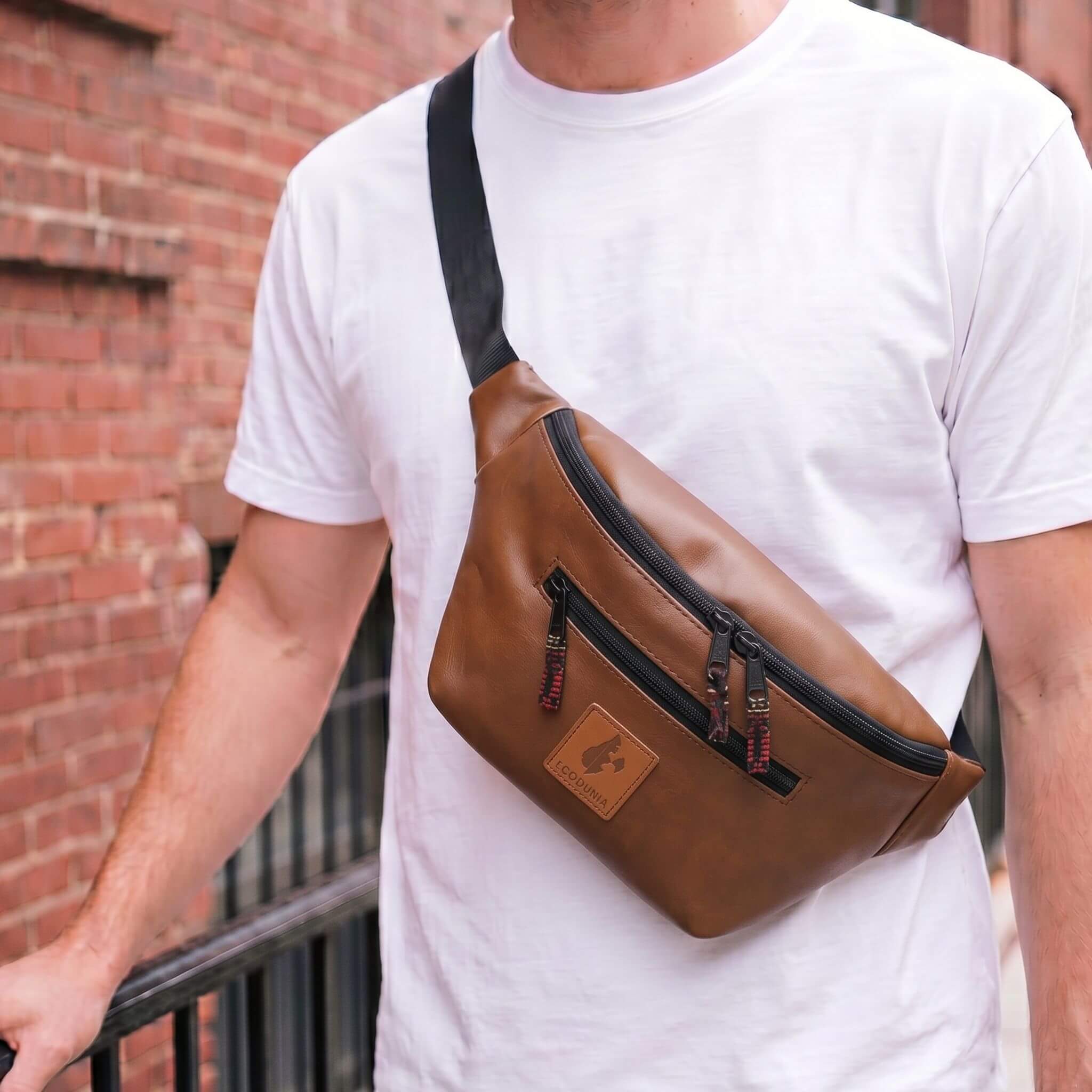 Dark Tan Vegan Crossbody Fanny Pack 