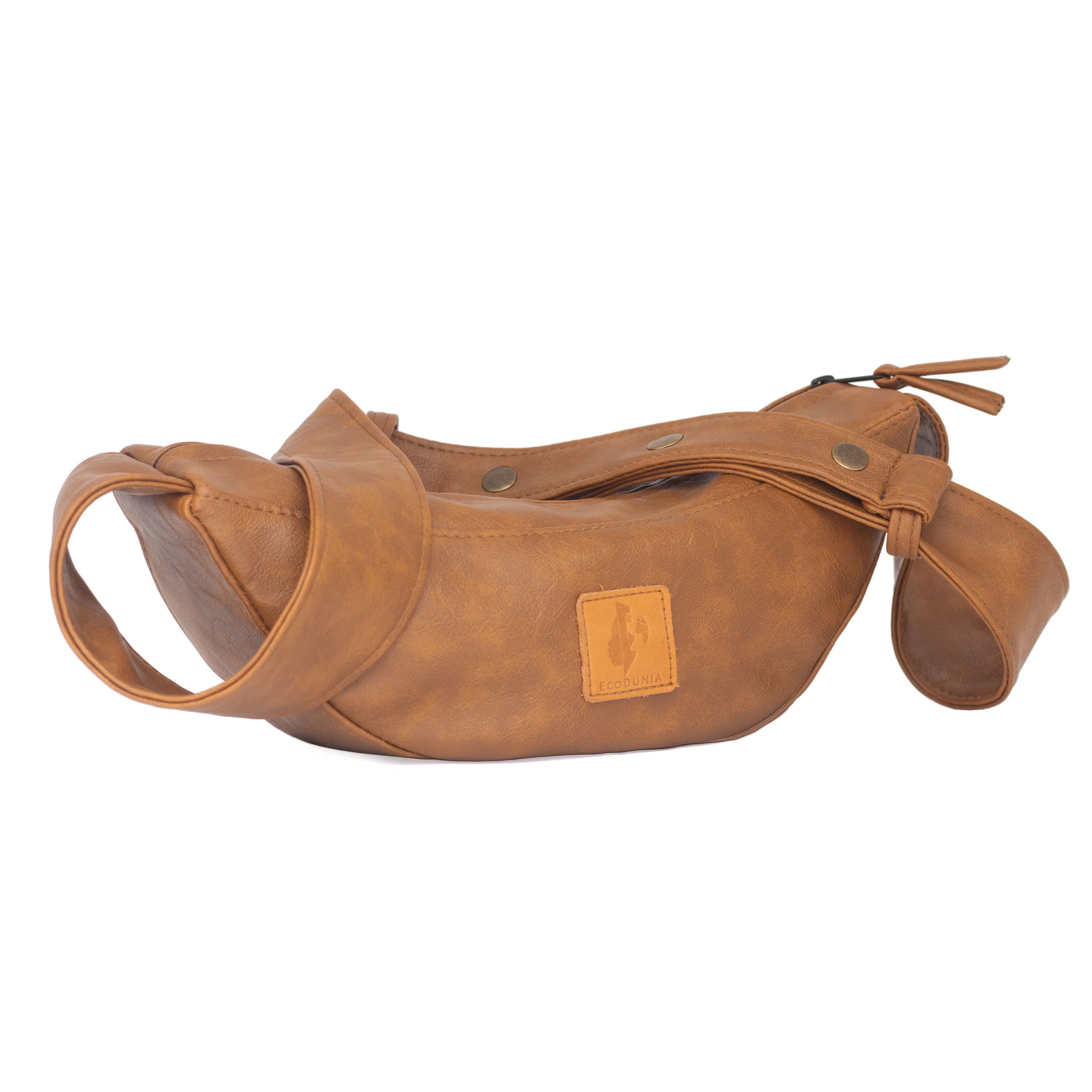 Half Moon Vegan Leather Crossbody Bag 
