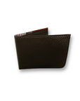 Patterned Leather Bifold Slim Wallet - Brown Pebble