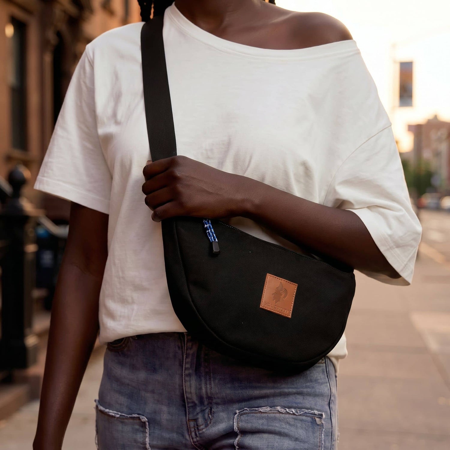 Canvas Forest Green Round Mini Shoulder Bag 