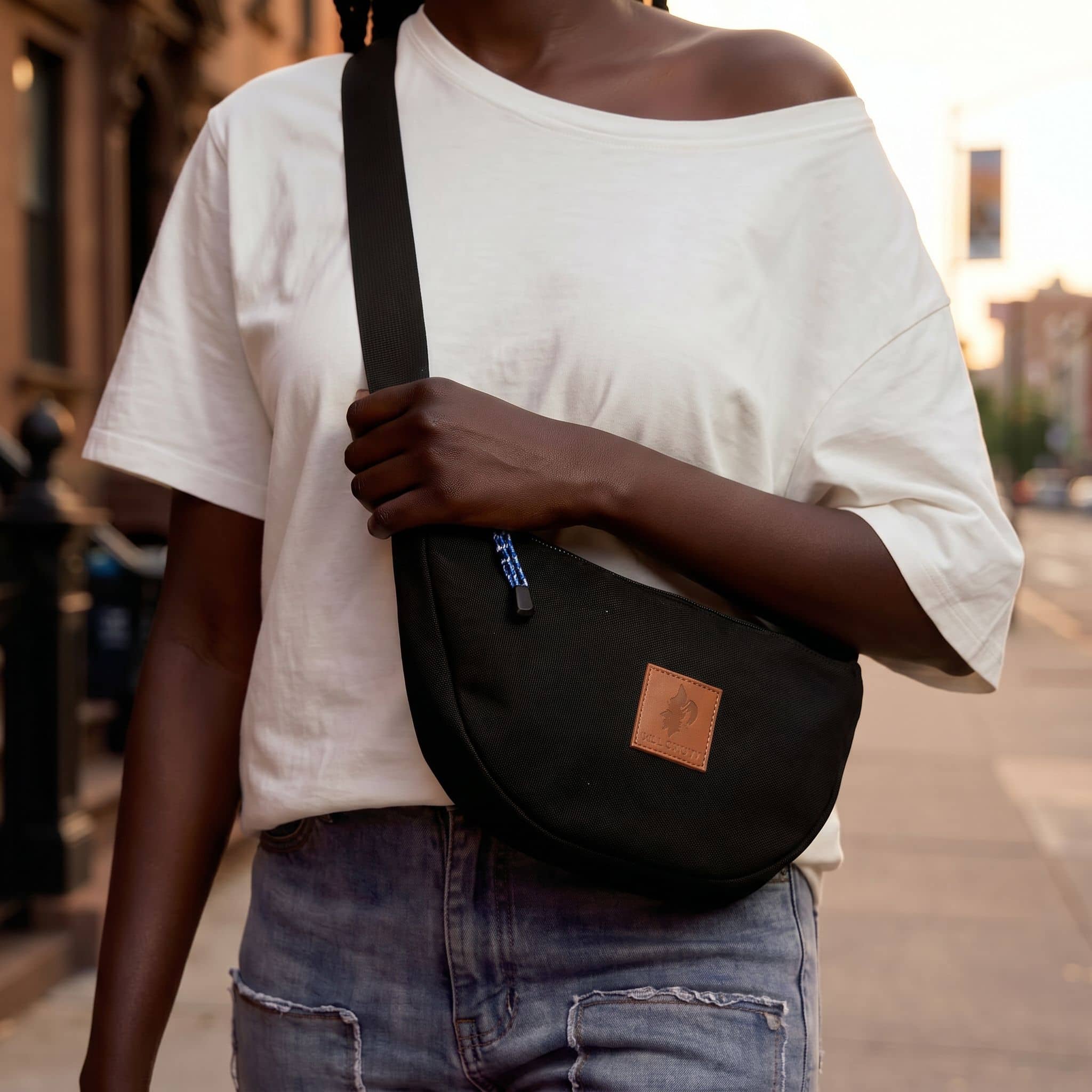 Canvas Forest Green Round Mini Shoulder Bag 