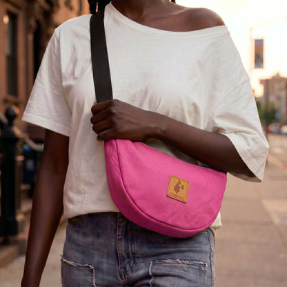 Canvas Forest Green Round Mini Shoulder Bag 