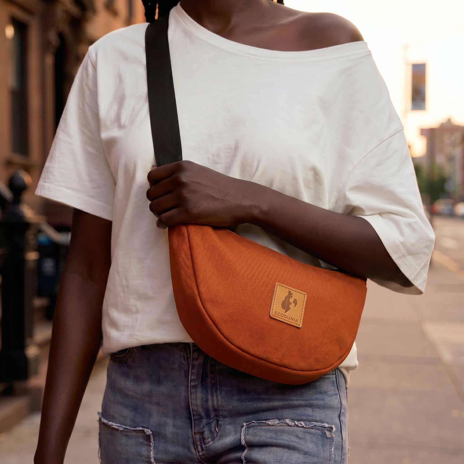 Canvas Forest Green Round Mini Shoulder Bag 