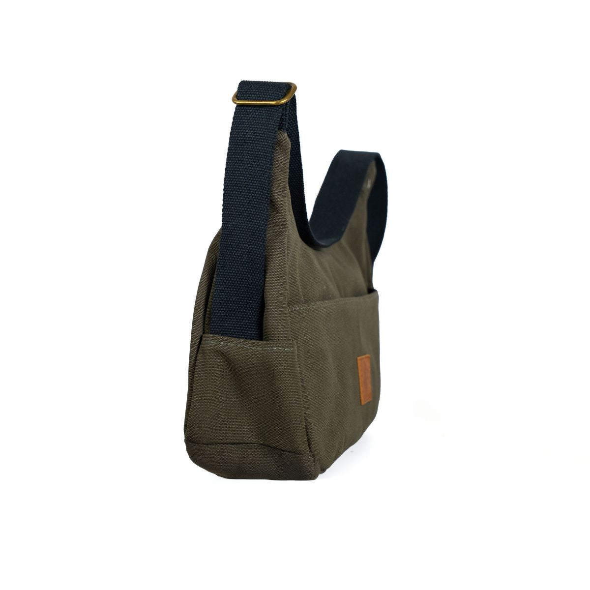 Green Canvas Shoulder Crescent Bag 