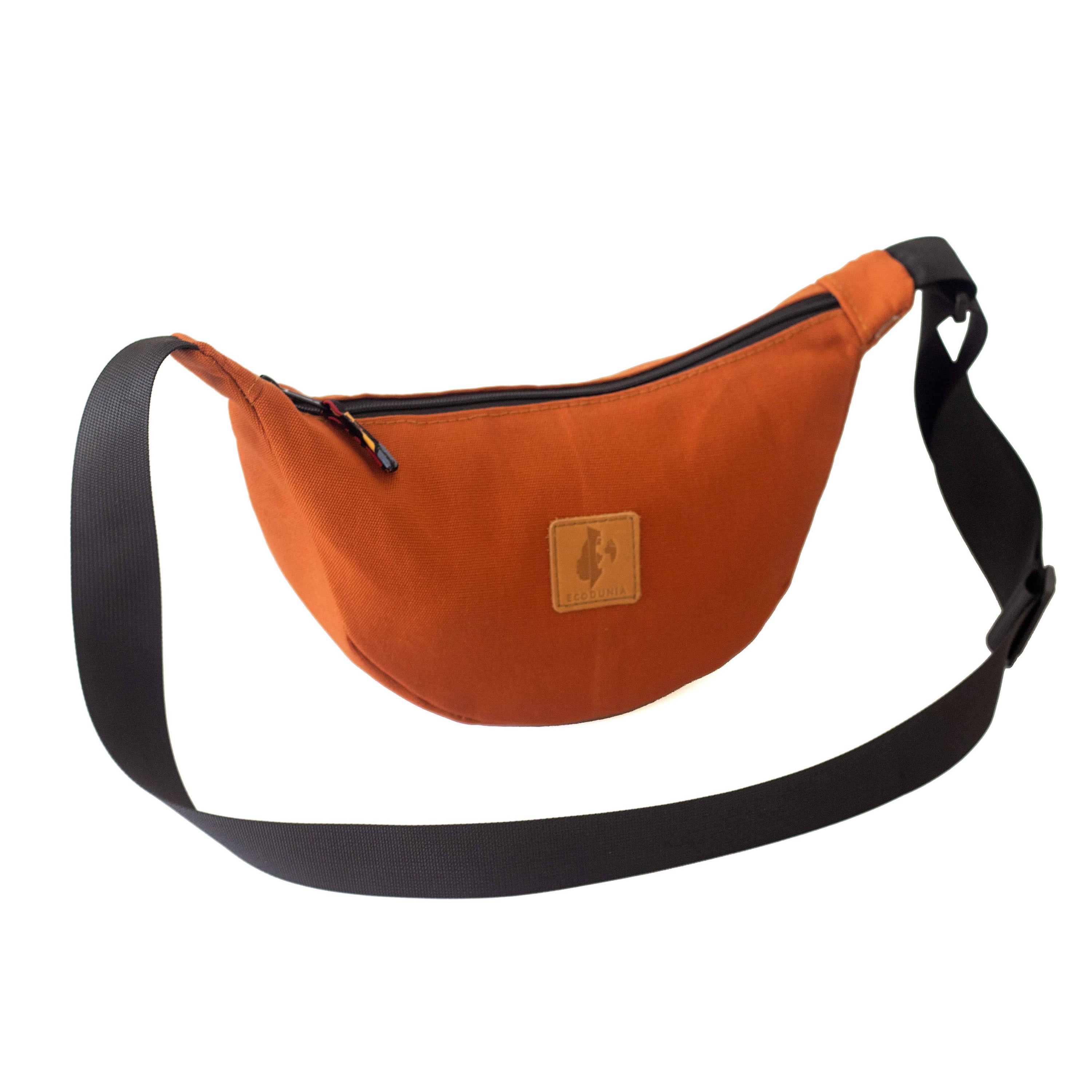 Canvas Forest Green Round Mini Shoulder Bag 