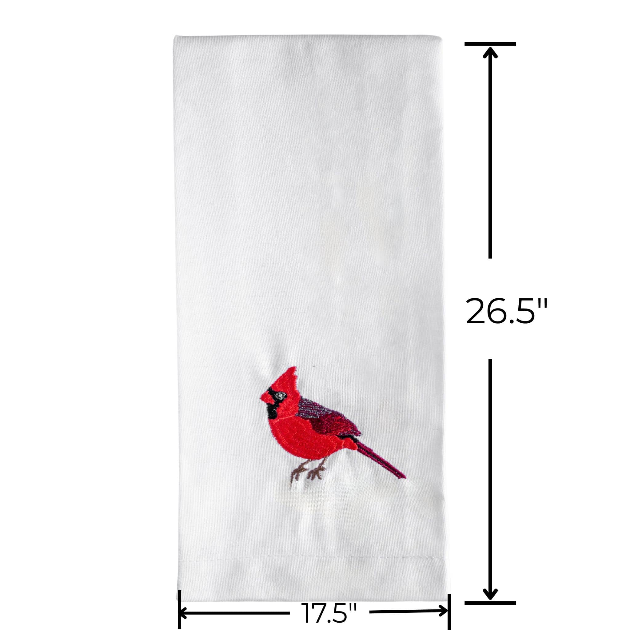 Cotton Kitchen Tea Towels with Bird Embroidery 
