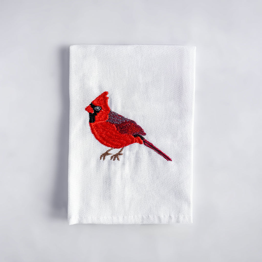 Bird Embroidered Cotton Cloth Napkins - Handmade Set 