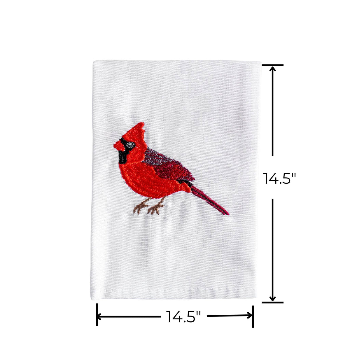 Bird Embroidered Cotton Cloth Napkins - Handmade Set #birds_cardinal