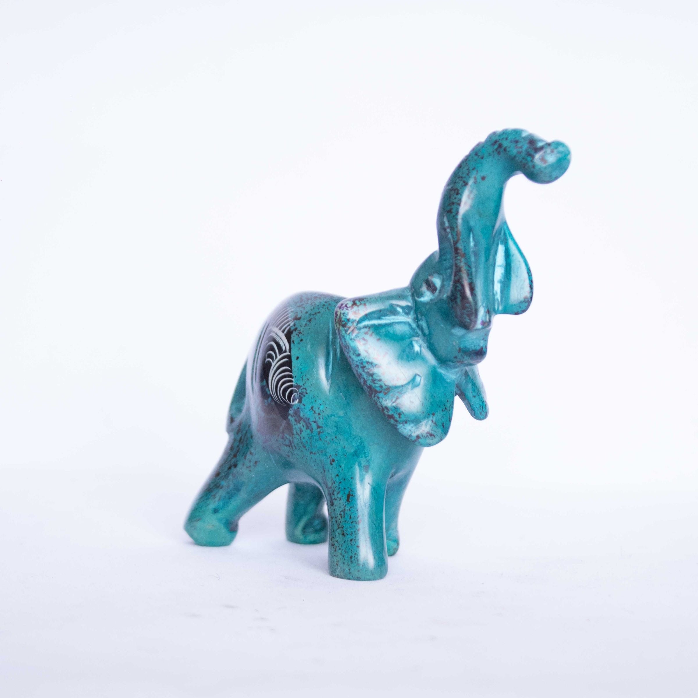 Hand Carved Elephant Soapstone Sculpture