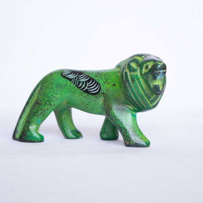 Hand Carved Lion Figurine Soapstone Sculpture
