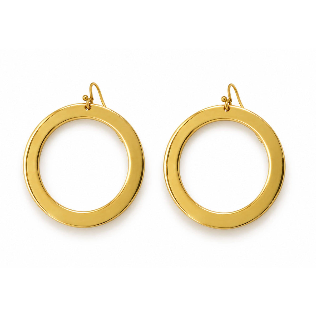 Smooth Circle Brass Hoop Earrings for Women | Sura - EcoDunia 