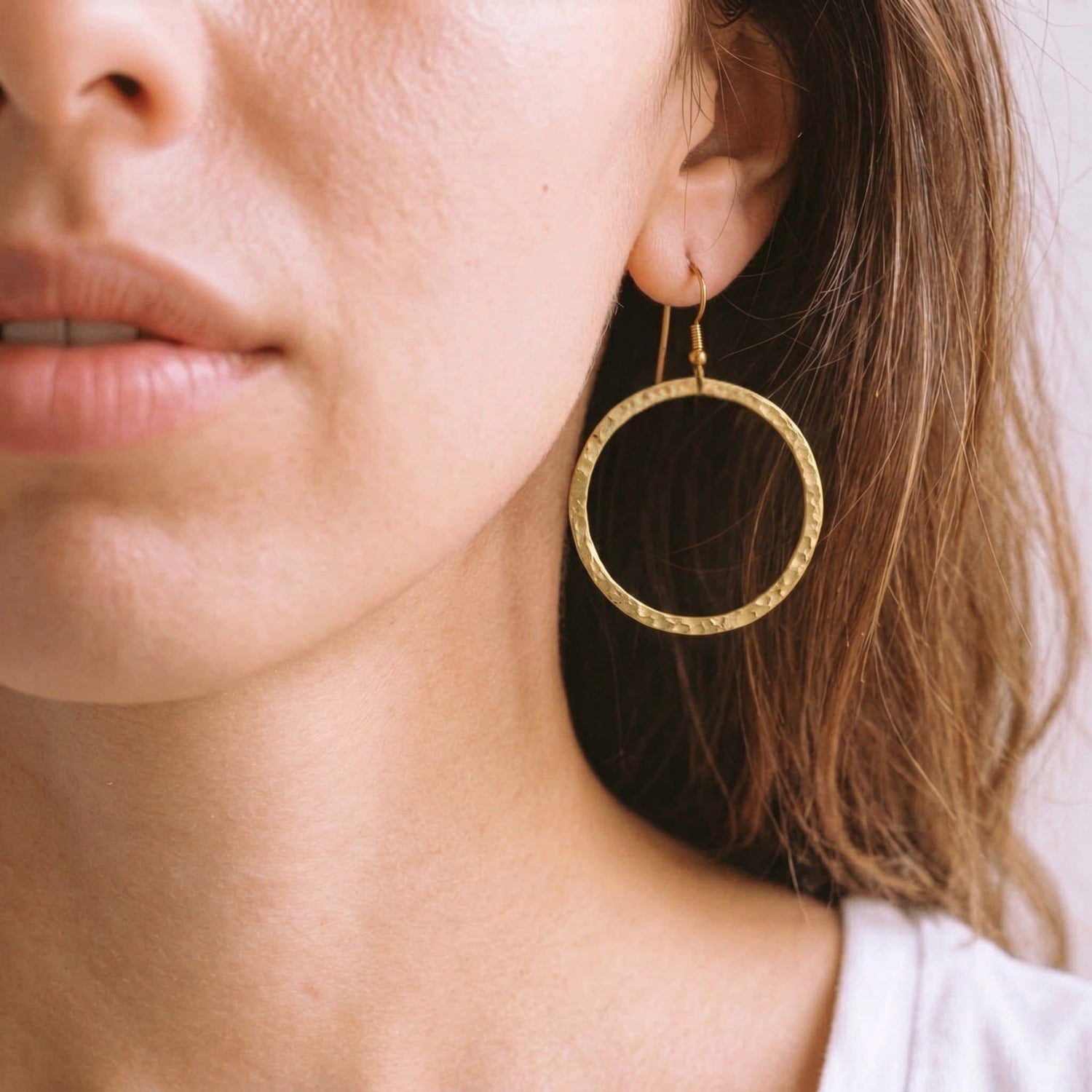Circle Hoop Brass Earrings for Women | Sura 