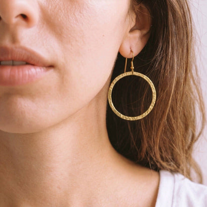 Circle Hoop Brass Earrings for Women | Sura 