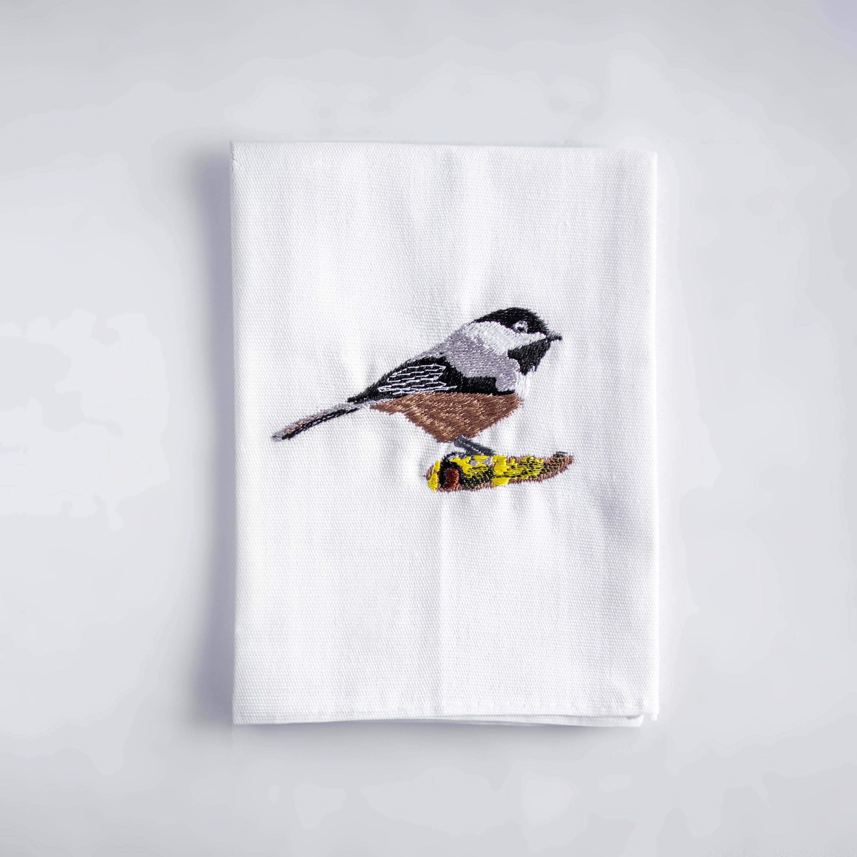 Bird Embroidered Cotton Cloth Napkins - Handmade Set 