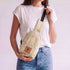Buru cream vegan leather small crossbody sling bag 