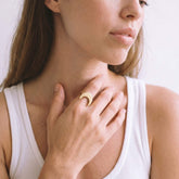 Hammered Crescent Moon Ring | Mwenzi Ecodunia