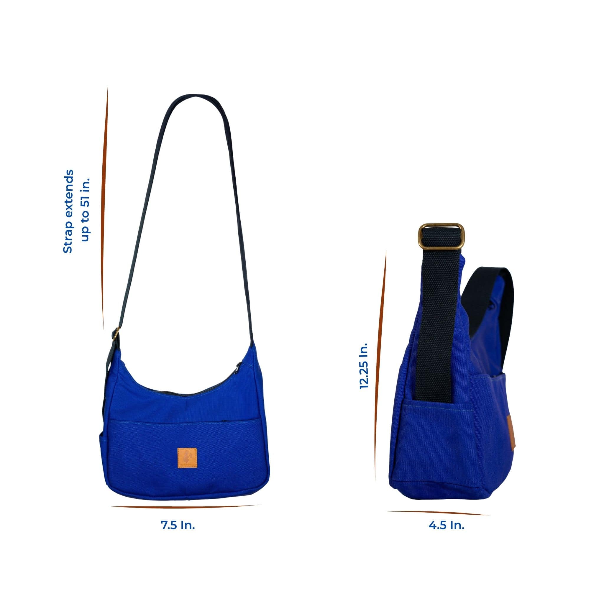 Crossbody Crescent Bag - Canvas Shoulder Bag for Women 