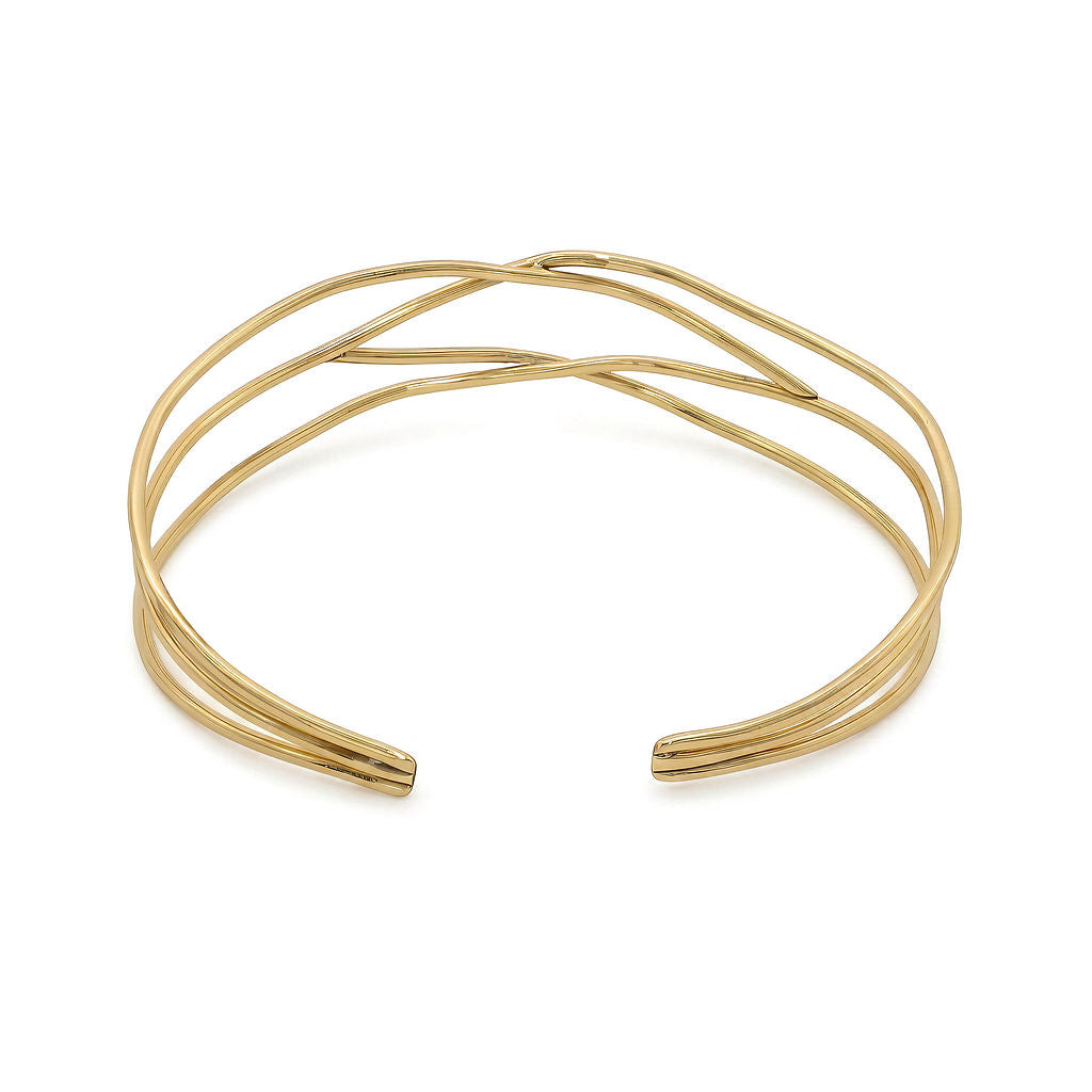 Criss-Cross Wire Brass Armlet, Upper Arm Cuff | Adili - EcoDunia