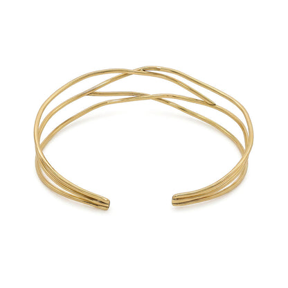 Criss-Cross Wire Brass Armlet, Upper Arm Cuff | Adili - EcoDunia