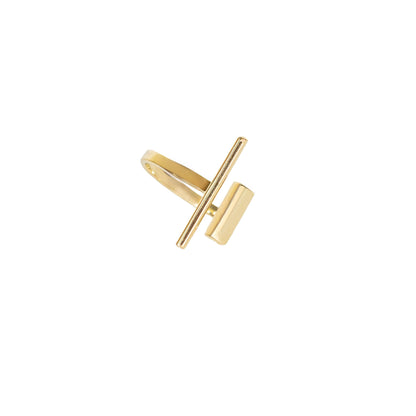 Open Adjustable Single Bar Brass Ring for Women - Pili Ecodunia
