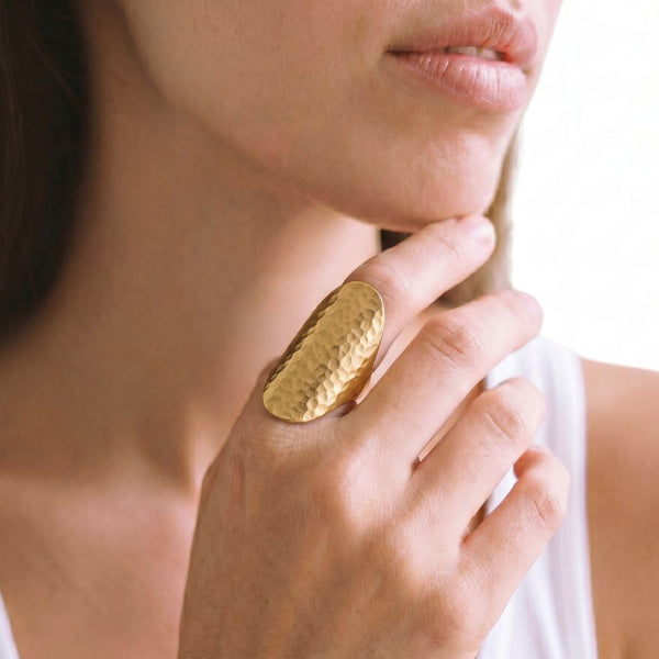 Dora Brass Hammered Ring