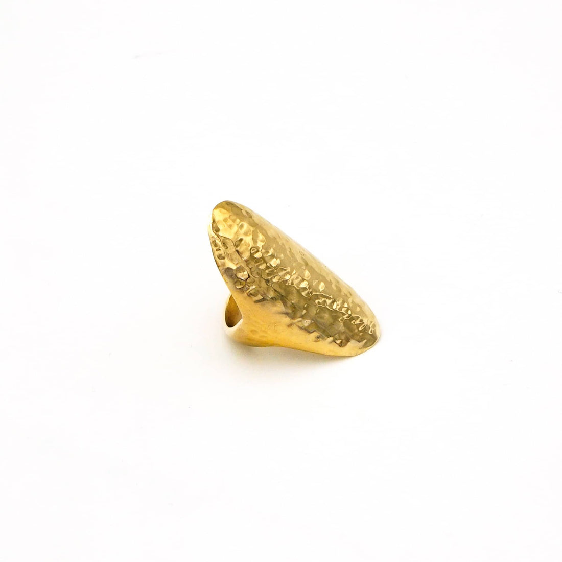 Dora Hammered Brass Ring