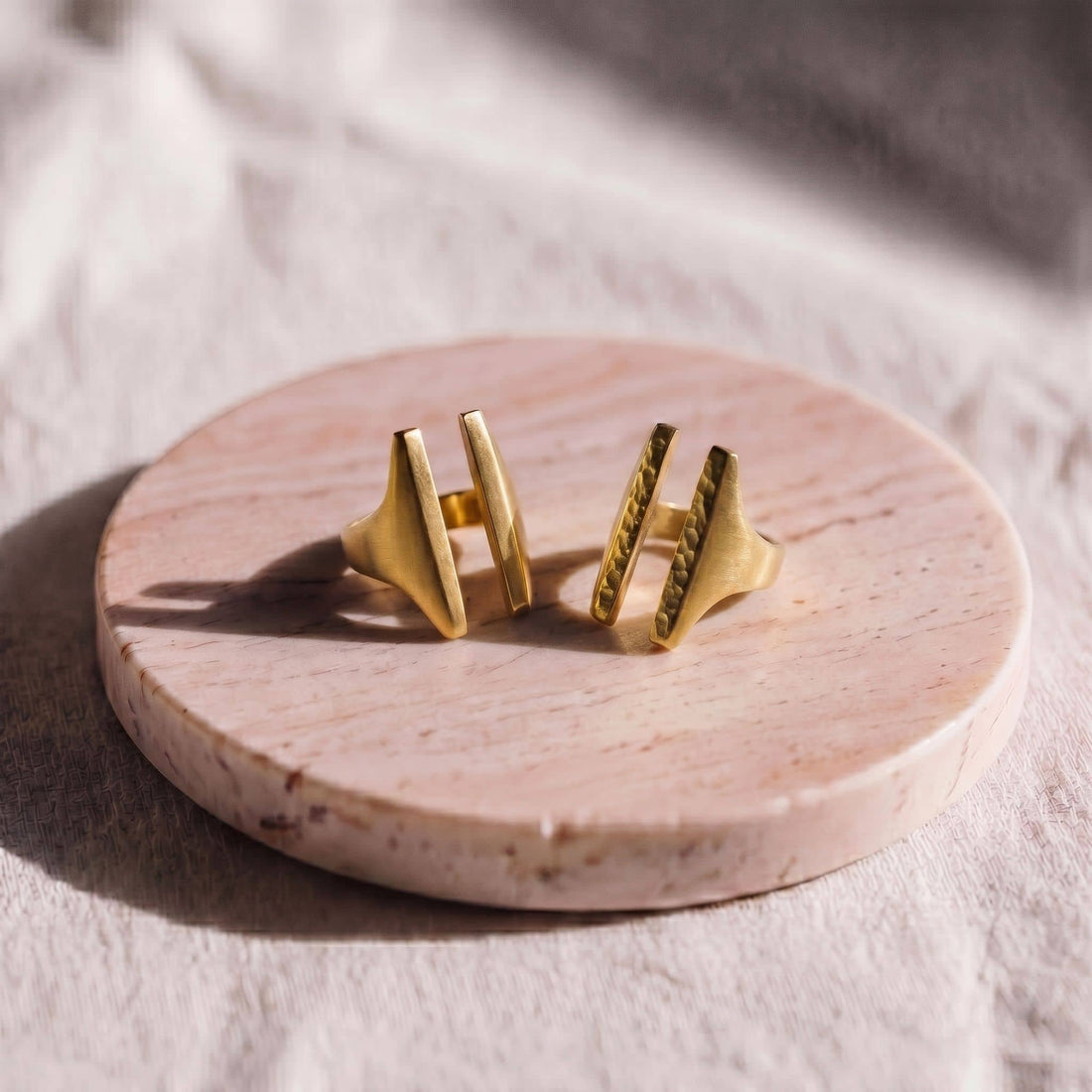 Smoonth and Hammered Double Bar Ring | Sema Ecodunia