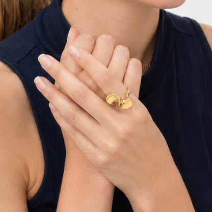 Double Pebble Open Ring | Shanga - EcoDunia