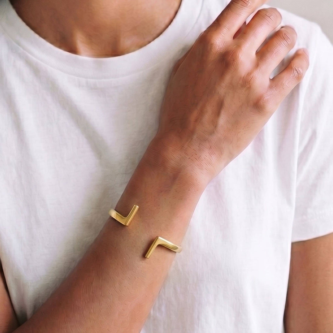 Double Bar Brass Cuff Bracelet | Hawa