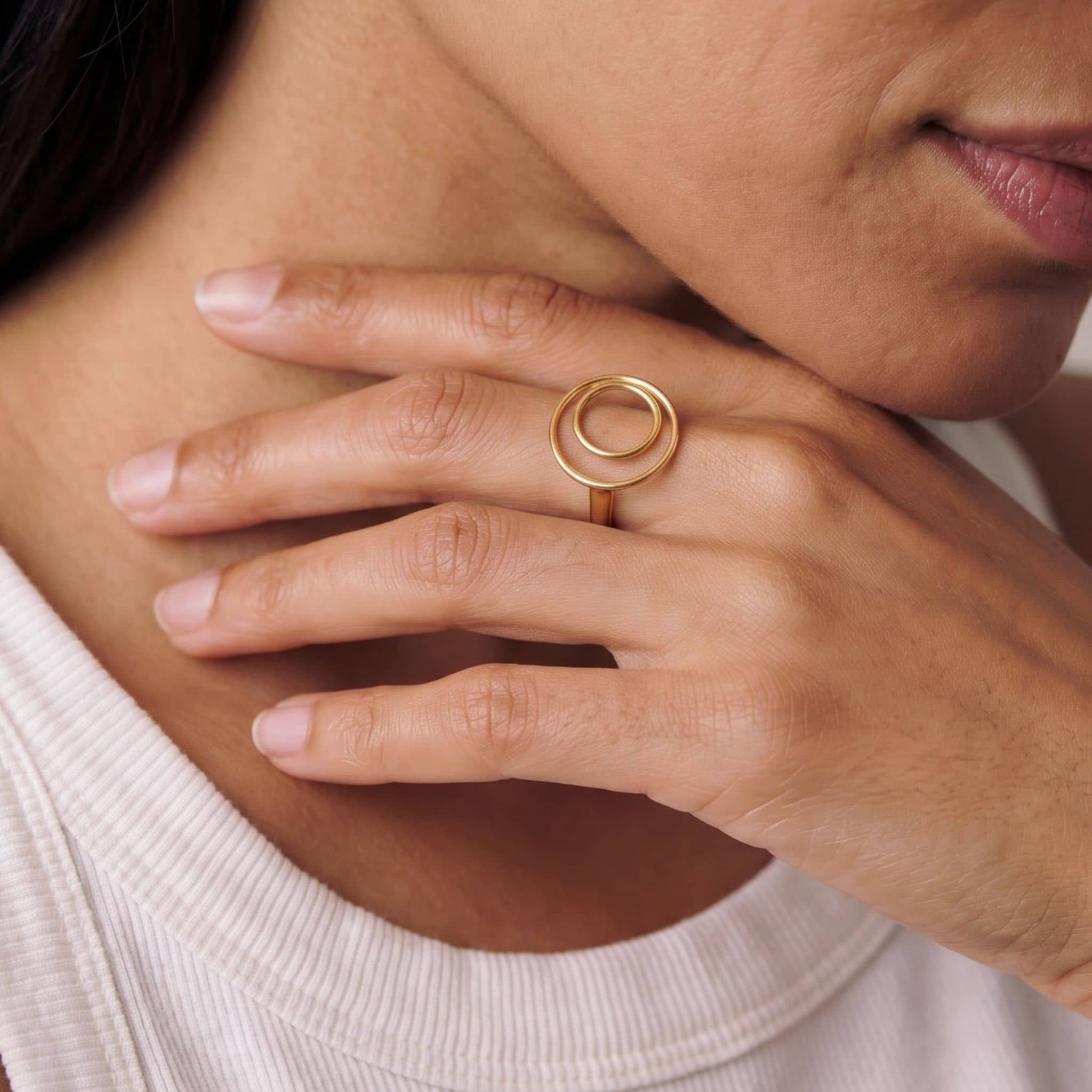 Double Moon Phase Cocktail Ring | Nita - Ecodunia