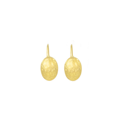 Hammered Oval Disc Brass Drop Earrings | Zawadi Ecodunia