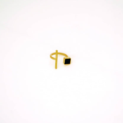 Dua Adjustable Brass Inlay Ring for Women