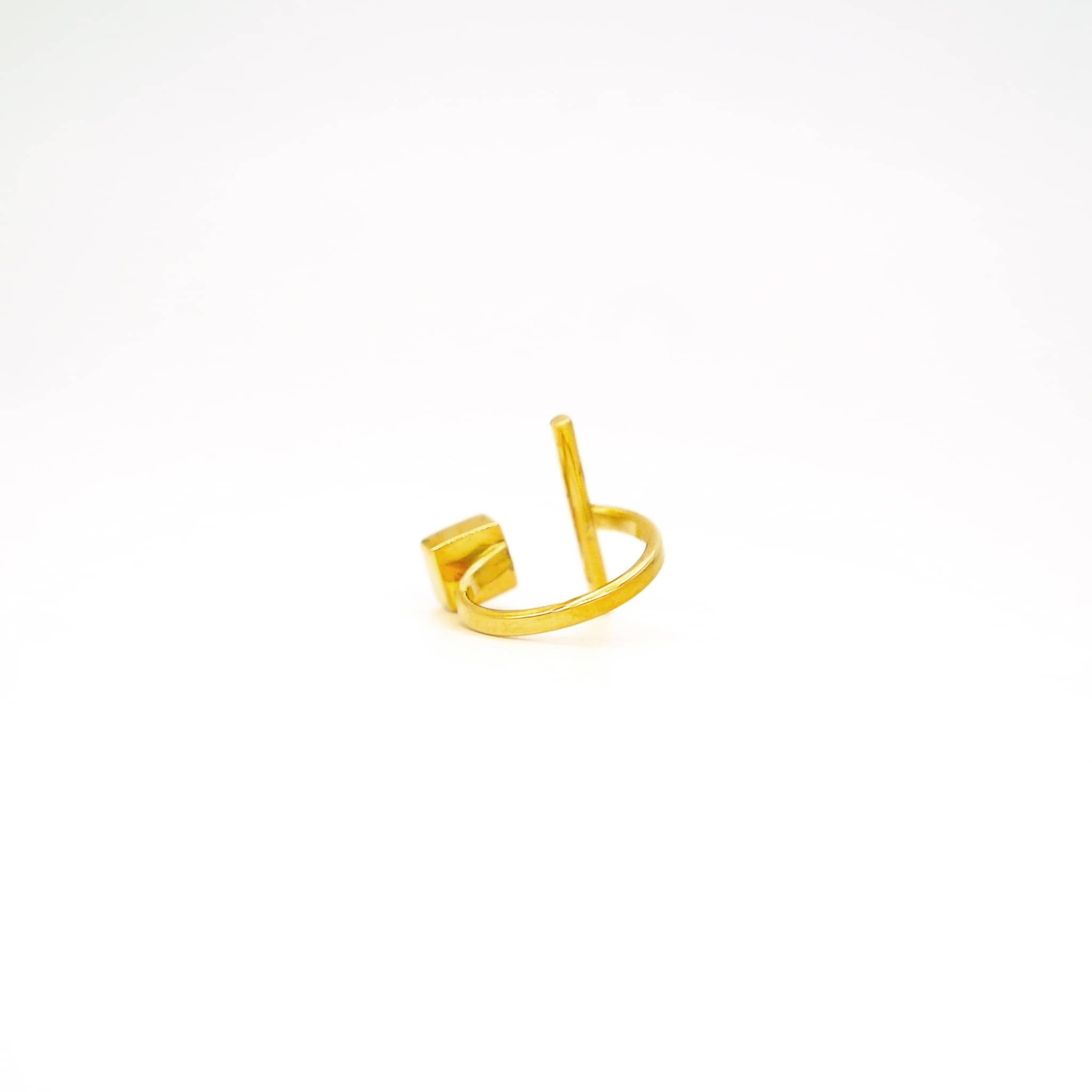 Dua Adjustable Brass Inlay Ring for Women