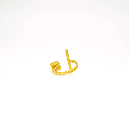 Dua Adjustable Brass Inlay Ring for Women
