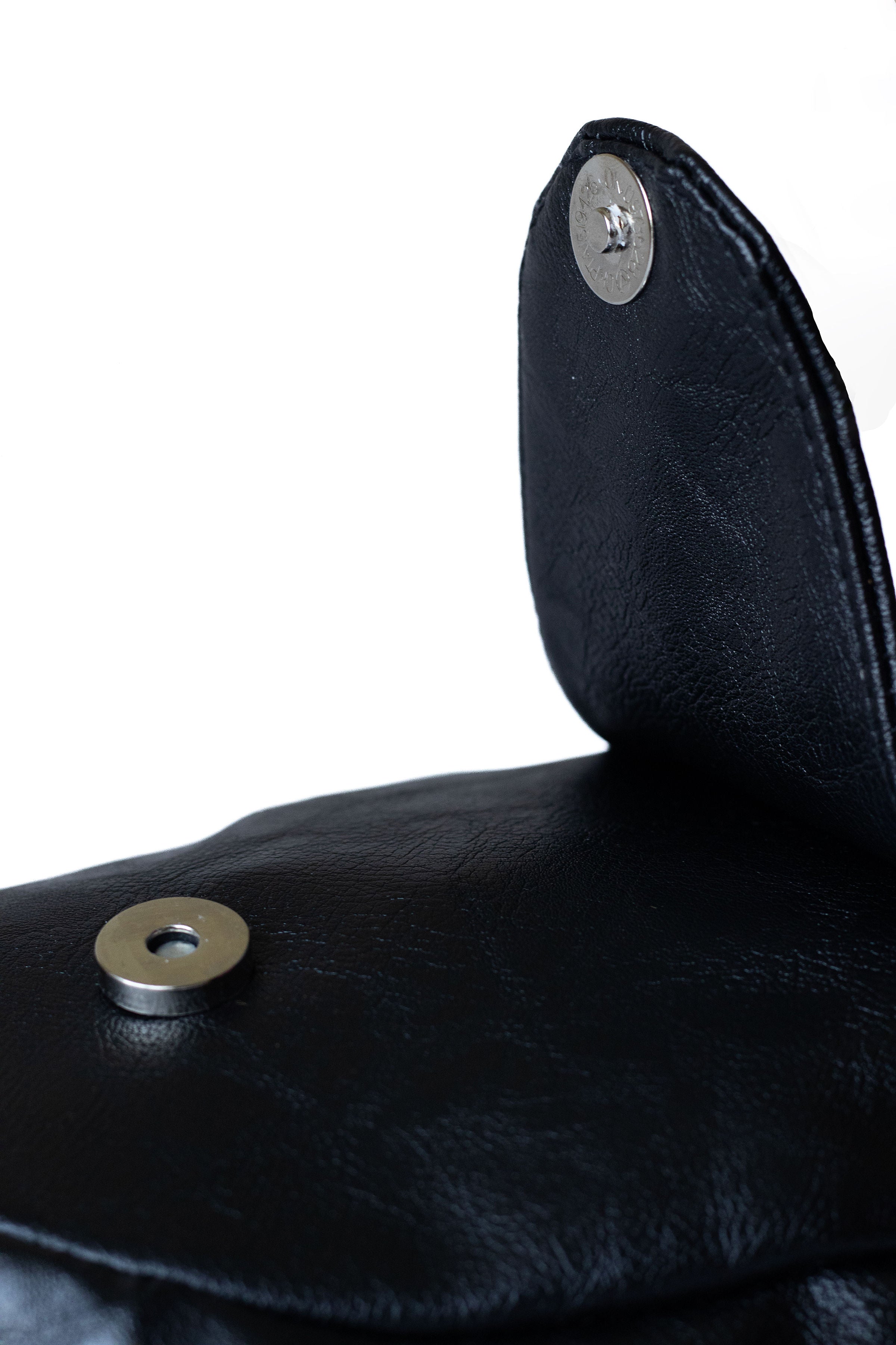 Buru black vegan leather durable crossbody sling bag 