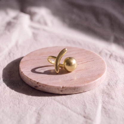 Brass Eclipse Adjustable Ring | Jiri - EcoDunia