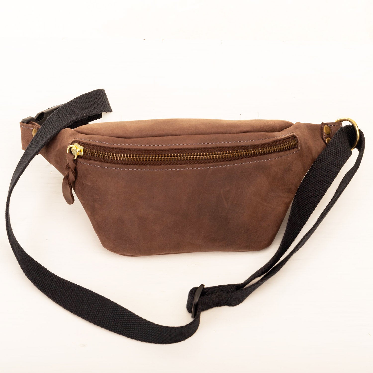 Leather Fanny Pack - Brown
