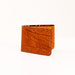 Patterned Leather Bifold Slim Wallet - Orange