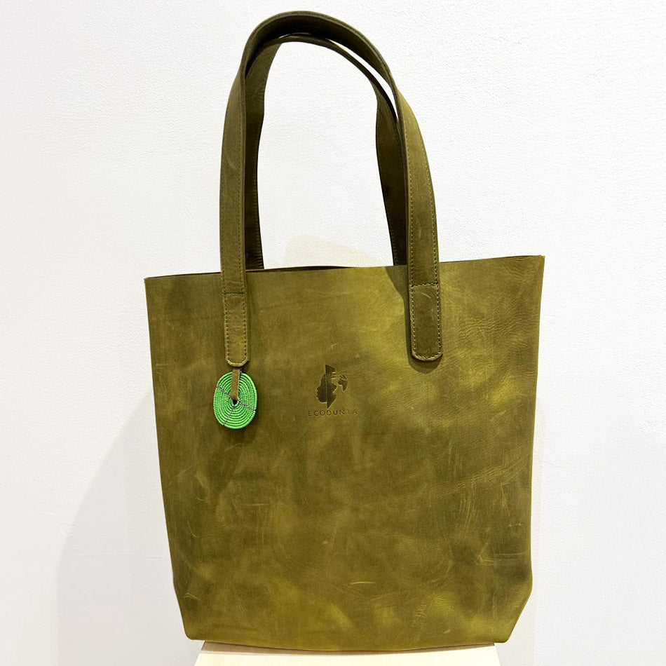 Tsavo - Everyday Leather Tote - Olive Green